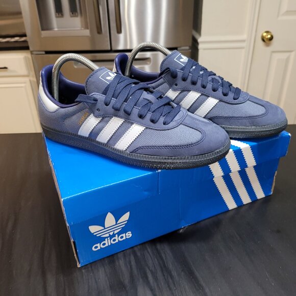 Adidas Samba Originals OG Preloved Ink Halo Blue Night Indigo Gum Sole Sneakers - Picture 7 of 12